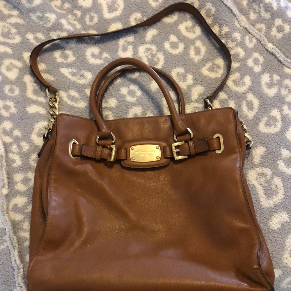 Michael Kors camel leather large Hamilton